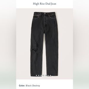 Abercrombie & Fitch Dad Jeans, Black Ripped, size 4 / 27